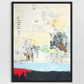 Photo of Original Mixed Media Abstract Modern Art Painting 24x36 "Tariff" Signed