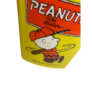 Photo of Vintage Thermos Peanuts Charlie Brown Baseball 8 oz Yellow Insulated