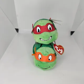Photo of Teeny Tys Michelangelo Raphael Teenage Mutant Ninja Turtles 3" Plush