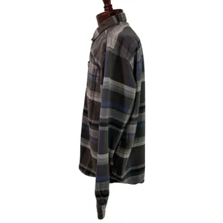 Photo of XL Columbia Mens Pitchstone Heavy Weight Flannel Shirt Gray Plaid