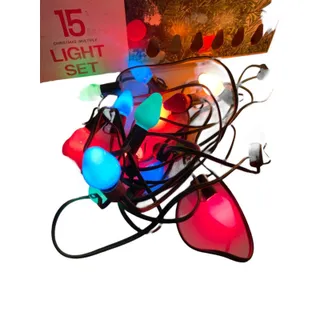 Photo of Vintage GE General Electric 15 Bulb Multicolor Light Set L7-15 Working