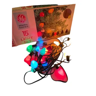 Photo of Vintage GE General Electric 15 Bulb Multicolor Light Set L7-15 Working
