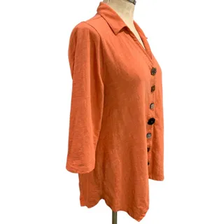 Photo of Medium Petite Soft Surroundings Jeweled Button Up Knit Shirt Top Womens