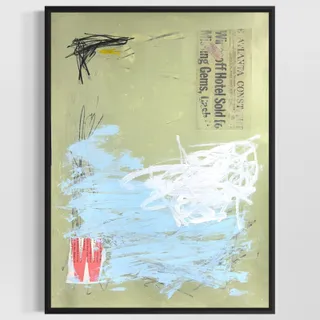 Photo of Original Mixed Media Abstract Modern Art Painting 24x36 "Tariff" Signed