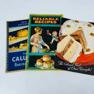 Photo of Antique 1920s Lot of 3 Calumet Baking Powder Cookbooks Reliable Recipes TK3