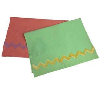 Photo of Set of 2 Pink Green Vintage Kitchen Towels Embroidered 23" x 16.5"