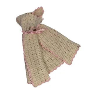 Photo of Vintage Wool Knit Cape Hooded for Baby Doll 10.5" Length Pink
