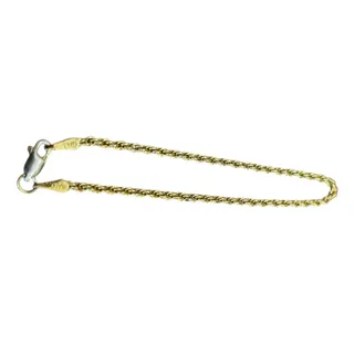 Photo of 7" Gold Plated Rope Chain Bracelet Stamped 925