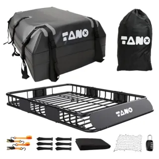 Photo of TANX 51″ x 36″ x 5″ Roof Rack Cargo Carrier Basket with Waterproof Bag