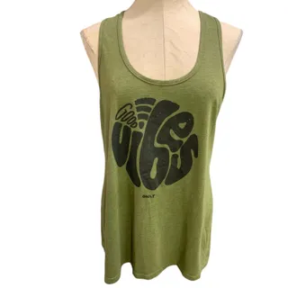 Photo of XXL Soul Flower Womens Olive Green Tank Top Good Vibes