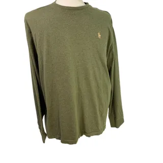 Photo of Large Polo Ralph Lauren Classic Fit Olive Green Long Sleeve Tshirt Mens