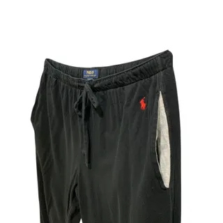 Photo of Large Polo Ralph Lauren Mens Sleep Pants Black Elastic Drawstring Waist Joggers