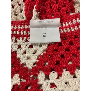 Photo of Anna Kosturova 'Maija' Red Cotton Crochet Cardigan Size XS